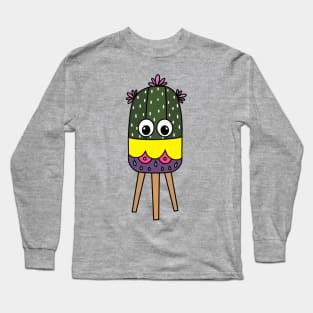 Cute Cactus Design #333: Cute Cactus In A Nice Planter Long Sleeve T-Shirt